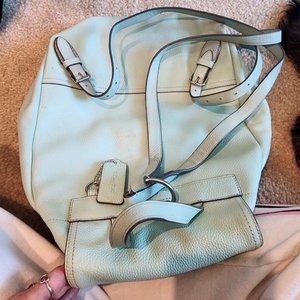 Used teal coach large backpack